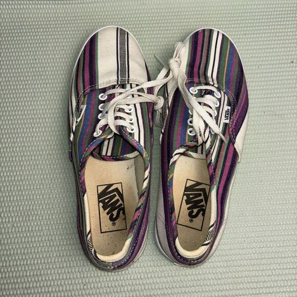 VANS Authentic Lowpro Skate Shoes Athletic Women’s Size 8 Blanket Stripe - Picture 7 of 8